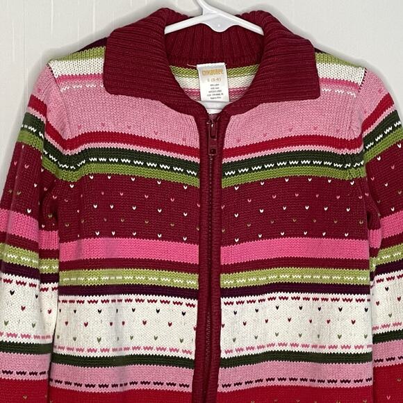 Gymboree Girls Fair Isle Colorful Zip Cardigan Sweater Size S 5-6 - Picture 5 of 10
